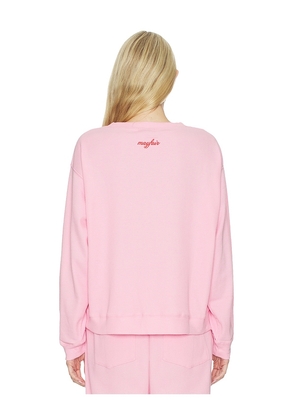 The Mayfair Group Somebody Love You Waffle Crewneck Sweatshirt in Pink. Size M/L. Also in XS, S/M, L/XL.