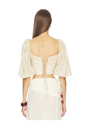 Rosewater House Rosa Top in Lemon. Size XS/S. Also in M/L.