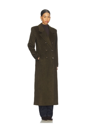 SEROYA Leche Wool Coat in Green. Size M. Also in XXS, XS, S, XL.