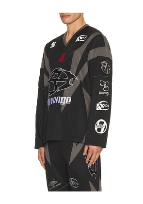 Revenge Racer Patch Moto Jersey in Black. Size M. Also in L, XL/1X.