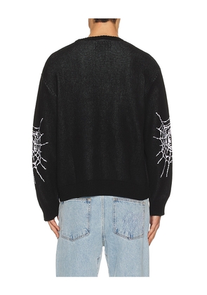 Revenge Prison Tattoo Knit Sweater in Black. Size M. Also in S, XL/1X.