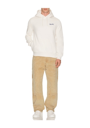 Polo Ralph Lauren Fleece Polo Script Heritage Bear Hoodie in White. Size M. Also in S, XL/1X, XXL/2X.