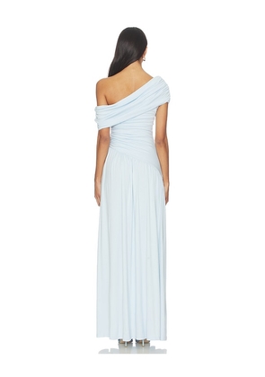 SEVEN WONDERS Malani One Shoulder Maxi Dress in Baby Blue. Size L. Also in XS, XL.