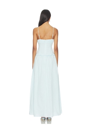SEVEN WONDERS Keily Square Neck Maxi Dress in Baby Blue. Size L. Also in XS.