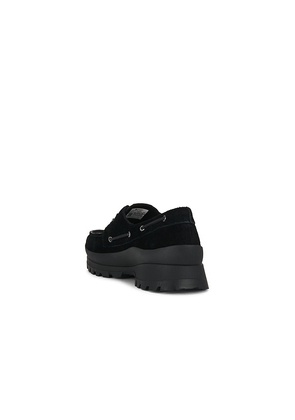 Sperry x Pleasures 3-Eye Vibram Turn-lock Lug Boat Loafer in Black. Size 11.5. Also in 7, 7.5, 8, 8.5, 11, 12.