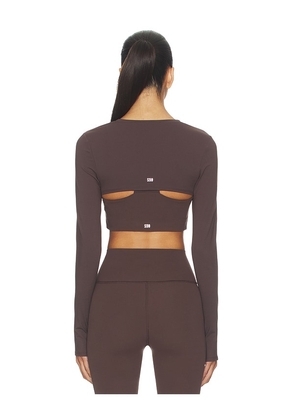 Splits59 Amelia Airweight Lite Shrug in Chocolate. Size M. Also in XS, S, L.