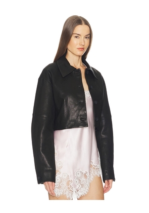 SRG Alina Leather Jacket in Black. Size L. Also in S, XXS, XS, M.