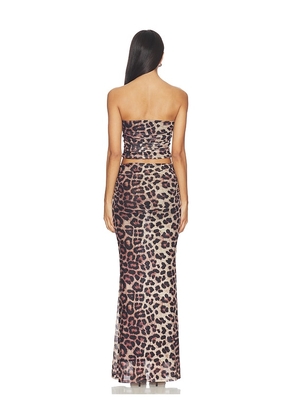 superdown Gisela Maxi Skirt Set in Brown. Size XS. Also in S, M.