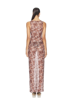 superdown Daranna Maxi Dress in Brown. Size XS. Also in S, M, L, XL.