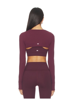 Splits59 Amelia Airweight Lite Shrug in Wine. Size L. Also in S, XS, M, XL.