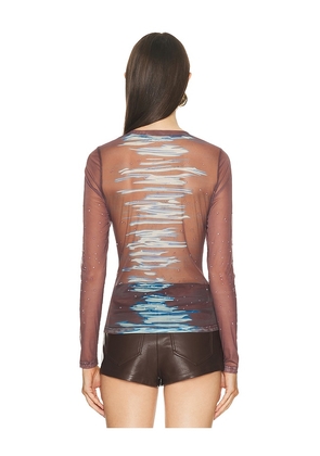 PH5 Betta Mesh Top in Brown. Size M. Also in S, L.