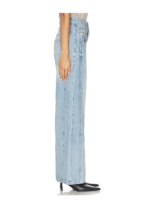 PISTOLA Caleb High Rise Stacked Wide Jeans in Blue. Size 25. Also in 24, 26, 29, 30, 32, 33.