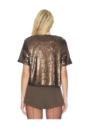 Rag & Bone Lucy Sequin Tee in Brown. Size M. Also in XS, S, L.