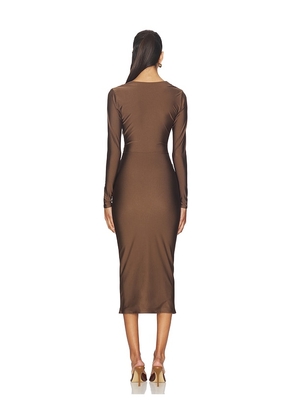 SEROYA Maida Dress in Brown. Size M. Also in XXS, XS, S.