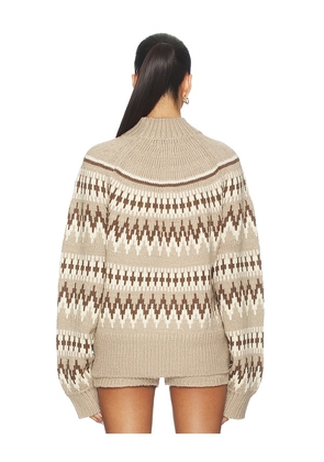 SEROYA Tirza Sweater in Tan,Brown. Size M. Also in XS, S, L.