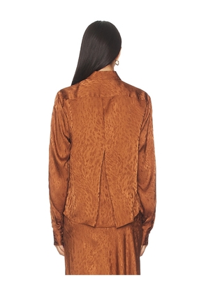 Prabal Gurung Fron Button Down Blouse in Brown. Size 6. Also in 4.