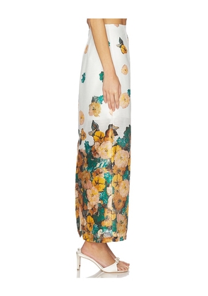 Prabal Gurung Back Slit Maxi Flat Front Pencil Skirt in White,Orange. Size 2. Also in 0, 4.
