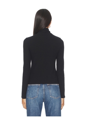 perfectwhitetee Dana Sweater Jersey Turtleneck in Black. Size L. Also in XS, M, XL.