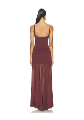 St. Agni Sheer Silk Circle Hem Dress in Chocolate. Size M. Also in S, L.