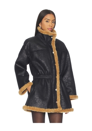 SIMONMILLER Yara Faux Shearling Jacket in Black. Size S. Also in XS, M.