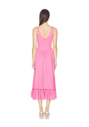 PEIXOTO Liam Midi Dress in Pink. Size M. Also in S, XS, L, XL.