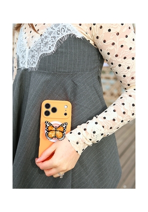Solar Eclipse Hand-Painted Monarch Butterfly Grip Charm in Orange.