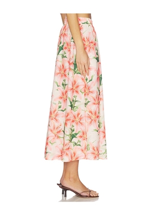 PEIXOTO Paula Midi Skirt in Pink. Size M. Also in S, XS, L, XL.