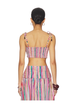 PEIXOTO Ezra Cropped Top in Pink,Tan. Size L. Also in M, S, XL, XS.