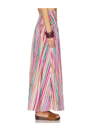 PEIXOTO Rowan Midi Skirt in Pink,Tan. Size L. Also in S, XS, M, XL.