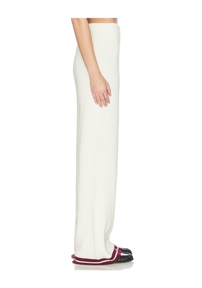 SNDYS Colton Varsity Knit Pant in Cream. Size M. Also in L, S, XS, XXS.