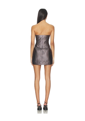 The Sei Strapless Mini Dress in Metallic Silver. Size 2. Also in 4, 6, 8.