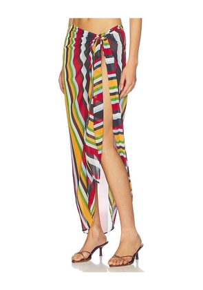 SEVEN WONDERS Xyla Front Tie Maxi Skirt in Red,Black. Size M. Also in XS, L.