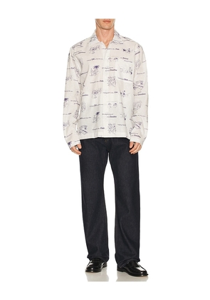 Palmes Sunshine Linen Shirt in White. Size 48. Also in 50, 52.