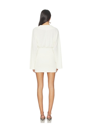 SNDYS Yolanda Long Sleeve Mini Dress in White. Size M. Also in L, S, XL, XS, XXS.