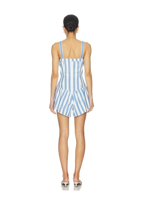 SAYLOR Loulou Romper in Blue. Size L. Also in S, XS, M, XL.