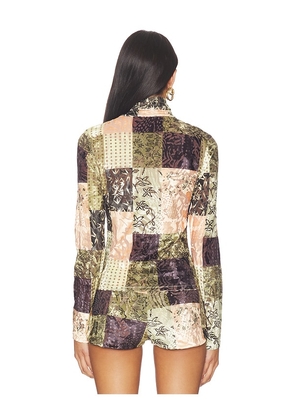 SIEDRES Cody Top in Brown, Green. Size M. Also in L, S, XS.