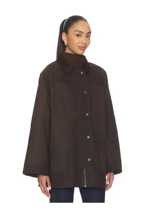 Tularosa Riley Waxed Canvas Barn Jacket in Chocolate. Size M. Also in XXS, XS, S, L, XL.