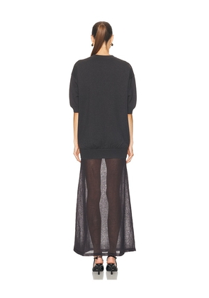 SEROYA Arwen Knit Maxi Dress in Charcoal. Size M. Also in XS, S.