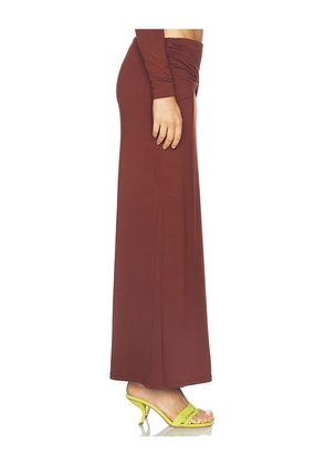 SEVEN WONDERS Kamilla Twist Maxi Skirt in Chocolate. Size M. Also in XS, S, L, XL.