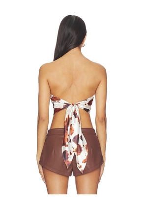 superdown Cosima Top in White,Brown. Size L. Also in XS, XXS, S, M, XL.