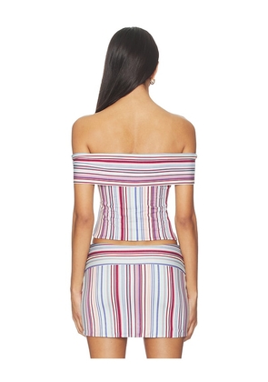 Tiger Mist Haze Twist Top in Blue,Red. Size M. Also in S, XS, L, XL.
