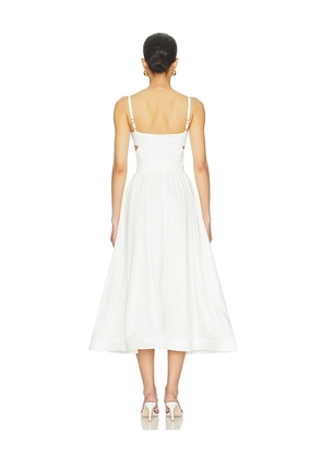 PatBO Seaweed Shell Embroidered Midi Dress in White. Size 10. Also in 0.