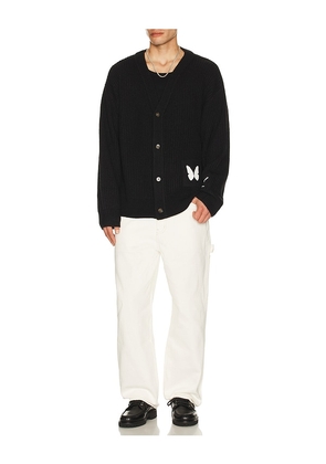 Ryoko Rain Butterfly Knitted Cardigan in Black. Size M. Also in S.
