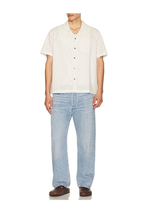 Rails Tyler Camp Collar Shirt in White. Size M. Also in S, L.
