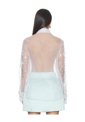 retrofete Eugenia Blouse in Baby Blue. Size M. Also in XS, S.