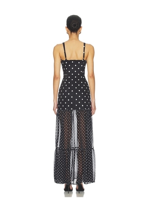 Runaway The Label Tillie Sheer Bottom Maxi Dress in Black. Size L. Also in M, XS.