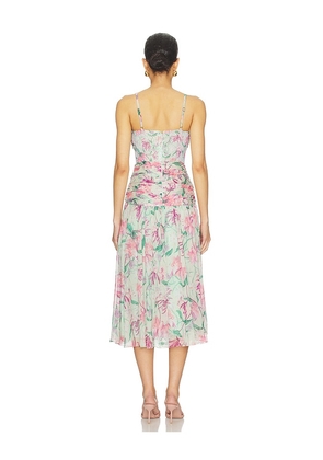 PatBO Honey Flower Midi Dress in Green. Size 10. Also in 8.
