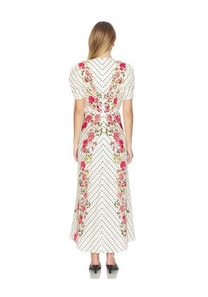 SALONI Lea Long Dress in White,Blush. Size 10. Also in 2.