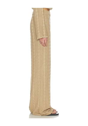 SNDYS Cici Cable Knit Pant in Tan. Size M. Also in L, S, XL, XS, XXL, XXS.