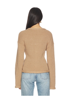 Tularosa Della Braided Detail Cardigan in Brown. Size M. Also in XXS, XS, S, L, XL.